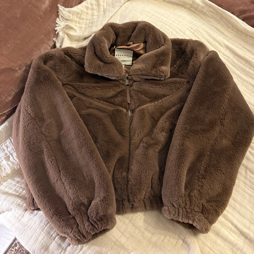 Bagatelle Brown Faux Fur Jacket